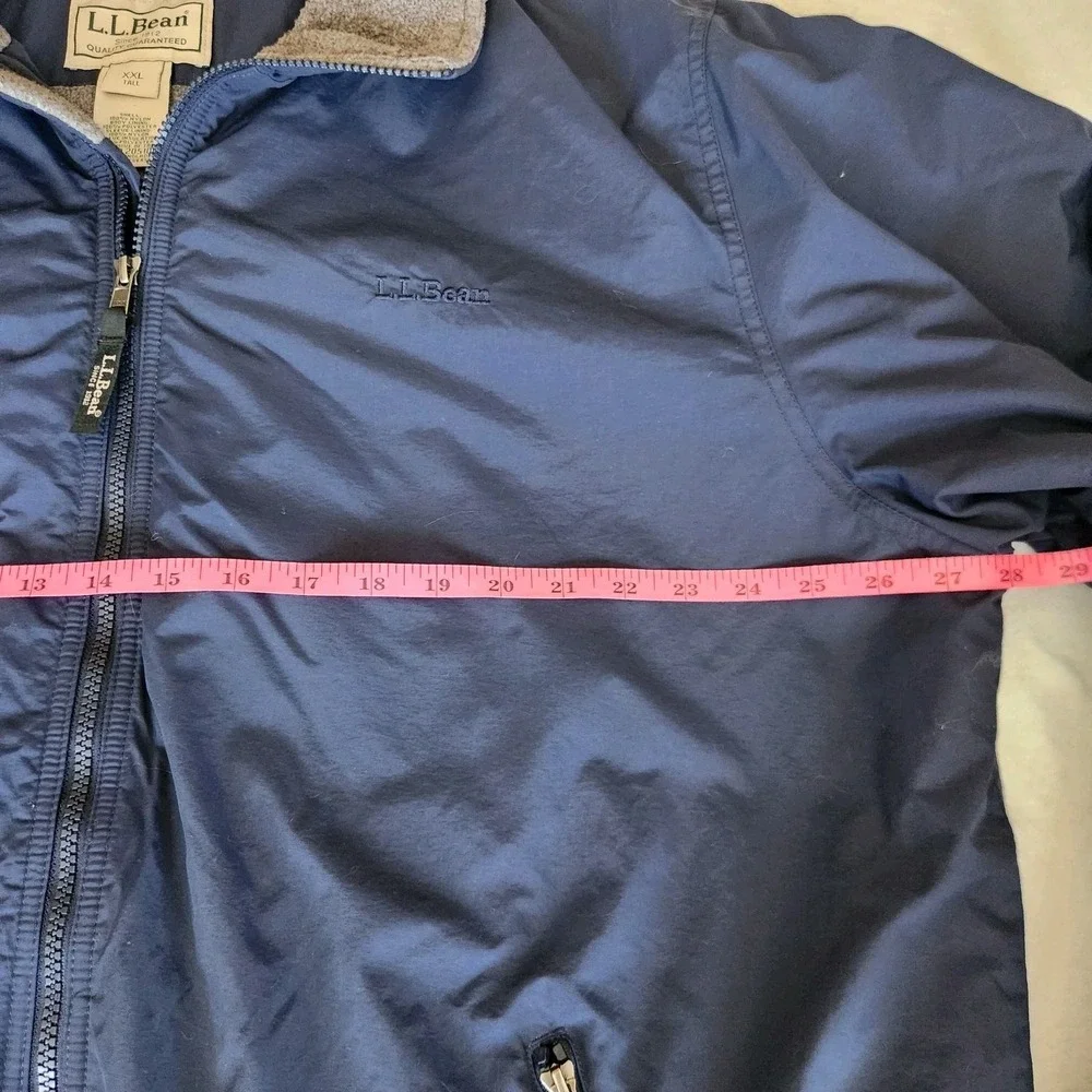 L.L Bean Bomber Jacket Mens XXL Vintage Warm Up Fleece Lined Coat Navy